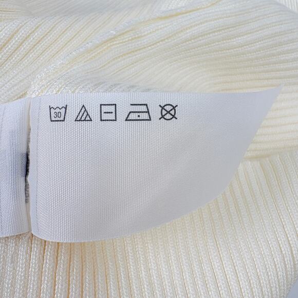 NWOT Abercrombie & Fitch Cream Ribbed Bow Front Top boho Chic Long Sleeve Size M - Picture 12 of 12